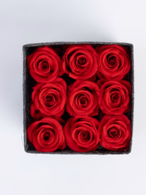 9 Preserved Roses – Black Gift Box (36-Unit Master Box)